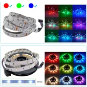 Uzaktan Kumandalı 5 Metre Şerit Led Lamba 20 Fonksiyonlu Işıldak Aydınlatma A Sınıfı 220 V Elektrik - 3