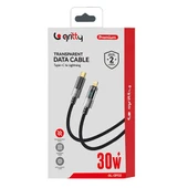 Gritty Dijital 30W Type-C to Lightning Örgülü Şarj Kablosu 1 m Siyah (GL-DP02) - 2