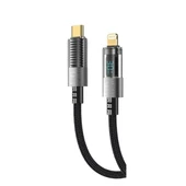 Gritty Dijital 30W Type-C to Lightning Örgülü Şarj Kablosu 1 m Siyah (GL-DP02) - 1