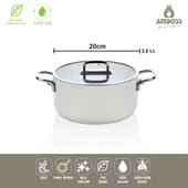 Sera Nova Seramik Yanmaz Yapışmaz Tencere 20 cm  Beyaz thumbnail 4