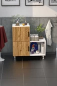 2 Kapaklı L Çok Amaçlı Banyo Dolabı Çam - 6