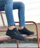 ET0104 Bağcıklı  Nubuk Siyah Spor Klasik Erkek Ayakkabı thumbnail 1