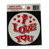 Araç Cam Çıkartma 12 (Yuvarlak I LOVE YOU) - 1
