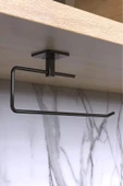 KapKacakAl Siyah Yapışkanlı Rulo Havluluk Peçetelik  Banyo Mutfak Askısı - 1