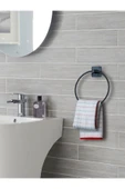 Jusso Yapışkanlı Kolay Monte Banyo Yuvarlak Siyah Havluluk - 1