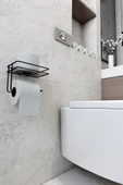 Jusso Yapışkanlı Tuvalet Kağıtlığı Tutacağı Askısı Mat Siyah Metal Tuvalet Kağıtlık - 4