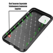 Xiaomi Mi 9 Lite Karbon Desenli Negro Silikon Kılıf thumbnail 5