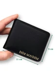 Kişiye Özel İsim Yazılı Siyah Vegan Deri Cüzdan – 8 Kartlık – Çift Para Gözlü – Çıtçıt Kapamalı – Unisex – Hediye Kutulu thumbnail 8