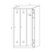 Soyunma Dolabı 3 Kişilik Metal Dolap, İşçi Soyunma Dolabı - 7