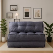 Homedius Mocca Keten Çift Kişilik Katlanır Yatak Katlanır Koltuk Bej Çift - 8