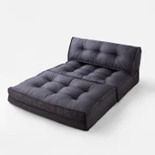 Homedius Mocca Keten Çift Kişilik Katlanır Yatak Katlanır Koltuk  Bej Çift - 10