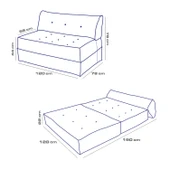 Homedius Mocca Keten Çift Kişilik Katlanır Yatak Katlanır Koltuk Bej Çift - 7