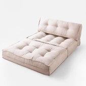 Homedius Mocca Keten Çift Kişilik Katlanır Yatak Katlanır Koltuk Bej Çift - 3