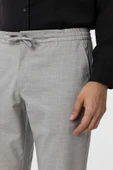 Süvari Slim Kalıp Gri Bağcıklı Jogger Pantolon - 4