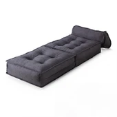 Homedius Mocca Keten Tek Kişilik Katlanır Yatak Katlanır Koltuk Gri Tek - 6