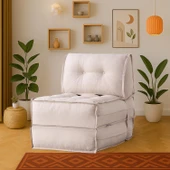 Homedius Mocca Keten Tek Kişilik Katlanır Yatak Katlanır Koltuk Bej Tek - 1