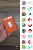 Vegan Deri Cüzdan Çıtçıtlı Geniş Kağıt Para - 8 Adet Kart Kapasiteli Minimal Model Turuncu - 5
