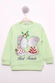 Toontoy Kız Çocuk Best Friend Baskılı Pamuklu Sweatshirt - 3