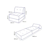 Homedius Mocca Keten Tek Kişilik Katlanır Yatak Katlanır Koltuk Gri Tek - 7