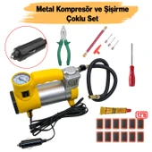 Metal Hava Kompresörü 150 Psı 12V Araç Tipi Çakmaklık Sibop Sökme Lastik Yapıştırma Solüsyon 5 Set - 1