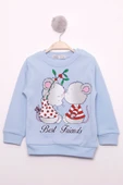 Toontoy Kız Çocuk Best Friend Baskılı Pamuklu Sweatshirt - 11