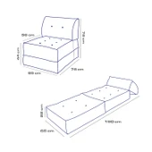 Homedius Mocca Keten Tek Kişilik Katlanır Yatak Katlanır Koltuk Bej Tek - 7