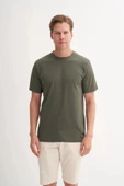 Cazador Bisiklet Yaka Regular Fit Rahat Likralı Düz Tişört 4142 thumbnail 2