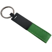 Yeşil Deri Metal Anahtarlık - 1
