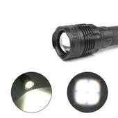 Alüminyum Şarjlı Zoom'lu El Feneri F-6055 - 6