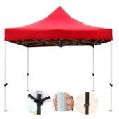 Otomatik Gazebo Çardak 300 X 300 Cm Tente Teras Bahçe Kamelyası Gölgelik Kırmızı thumbnail 1