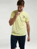 Arnetta Erkek Açık Sarı Kısa Kol Bermuda Pijama Takım 3312 thumbnail 2