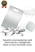 Çok Amaçlı Dayanıklı Kaymaz Yüzey Paslanmaz Çelik Mutfak Sebze Meyve Et Doğrama Lüks Kesme Tahtası thumbnail 3