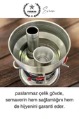 Premium Tek Musluklu 3.5 lt Kömürlü Kamp Piknik İçin Çok Amaçlı Odunlu Çay Semaveri Paslanmaz Çelik - 6