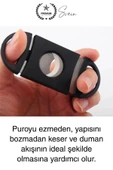 Deluxe Puro Kesme Makası Giyotini Cigaretta Paslanmaz Çift Bıçak Keskin Çelik Sağlam Çift Kesim - 3
