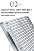 Premium 60 x 35 cm Paslanmaz Çelik 0,8 Kalın Oluklu Izgara Mangal Piknik Kamp Et Balık Kebap Pişirme - 2