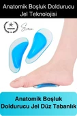 1 Çift Uzun Süreli Kullanım Ark Takviye Düz Taban İçin Boşluk İçe Basma Destekli Anatomik Silikon - 1