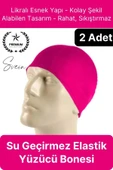 2'li Her Saça Uygun Su Geçirmez Bez Bone Likralı Yüzücü Deniz Havuz Elastik Unisex Kulak Korumalı - 1