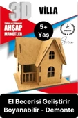 Özel Üretim 3 Boyutlu Minyatür Ham Ahşap Maket Boyanabilir Eğitici Öğretici Motor Beceri Hobi Oyun - 1