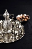 Hediyelik Sunumluk Osmanlı Motifli Gümüş Zemzem Takımı – 10 Parça Şık İkram Seti - 4