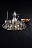 Hediyelik Sunumluk Osmanlı Motifli Gümüş Zemzem Takımı – 10 Parça Şık İkram Seti - 2