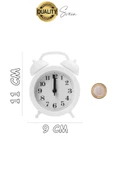 Sessiz Çalışan Yüksek Sesli Alarmlı Retro Tasarım Analog Masaüstü Çanlı Mini Çalar Saat Başucu 11 cm - 2