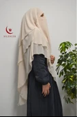 3 Katlı Şifon Sufle Bej (Pratik Şal) thumbnail 2