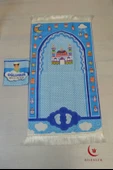 Oğlumun Seccadesi – Çantalı Erkek Çocuk Seccadesi (Mavi) - 1