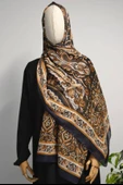 Etnik Desenli Pamuklu Şal Lacivert thumbnail 1
