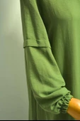 Kendinden Şallı Pamuklu Aerobin Kumaş Kadın Namaz Elbisesi  Ferace Yeşil thumbnail 4