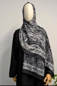 Etnik Desenli Pamuklu Şal Siyah thumbnail 1
