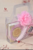 Hediyelik Kutulu Mini Kuran İnci Tesbih ve Taşlı Zikirmatik Seti Pembe Renk 1 Adet - 4