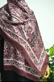 Etnik Desenli Pamuklu Şal Bordo thumbnail 4