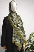 Etnik Desenli Pamuklu Şal Yeşil thumbnail 4