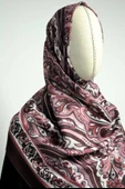 Etnik Desenli Pamuklu Şal Bordo thumbnail 2